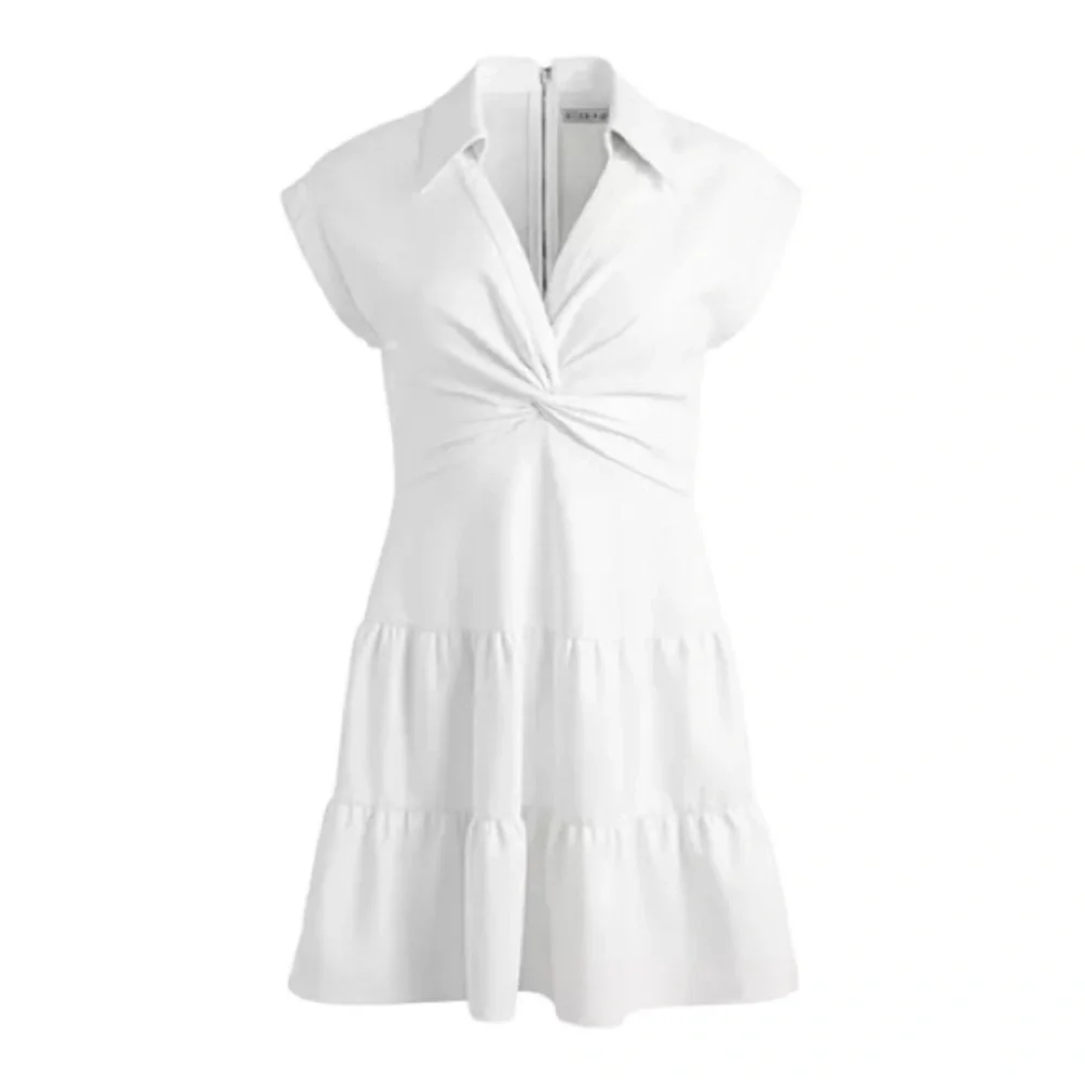 Alice and Olivia
Mila Faux Leather Twist Front Cap Sleeve Dress - Picture 5 of 10